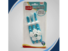LuvLap Baby Training Toothbrush Set, BPA Free, 6m+ (Blue)
